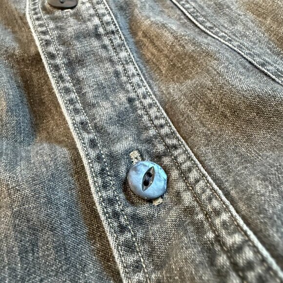 Double RL RRL Washed Black Chambray Long Sleeve Work Shirt XL - Picture 10 of 11